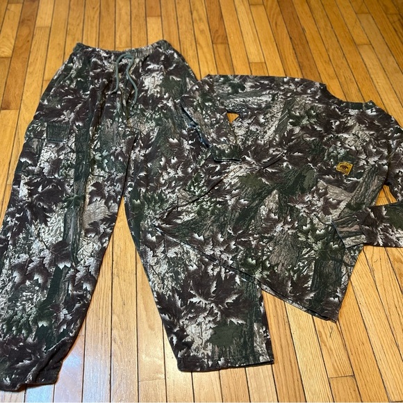 bear river workwear 2 Piece Camouflage Set Men’s Size Medium Cargo Sweatpants - Picture 1 of 11